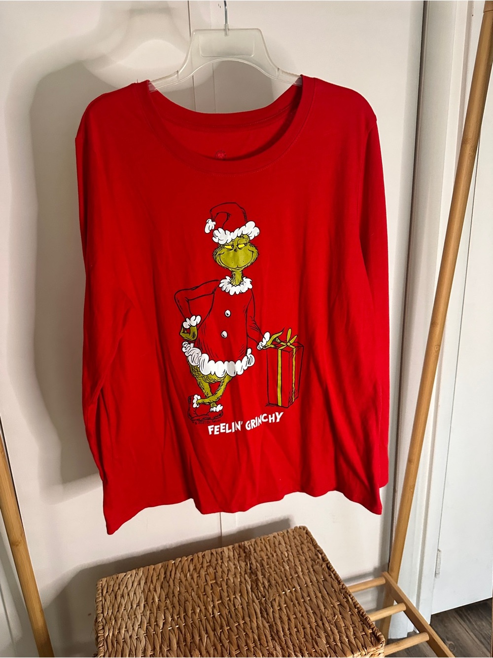 Feelin' Grinchy Red Long-Sleeve Graphic Tee